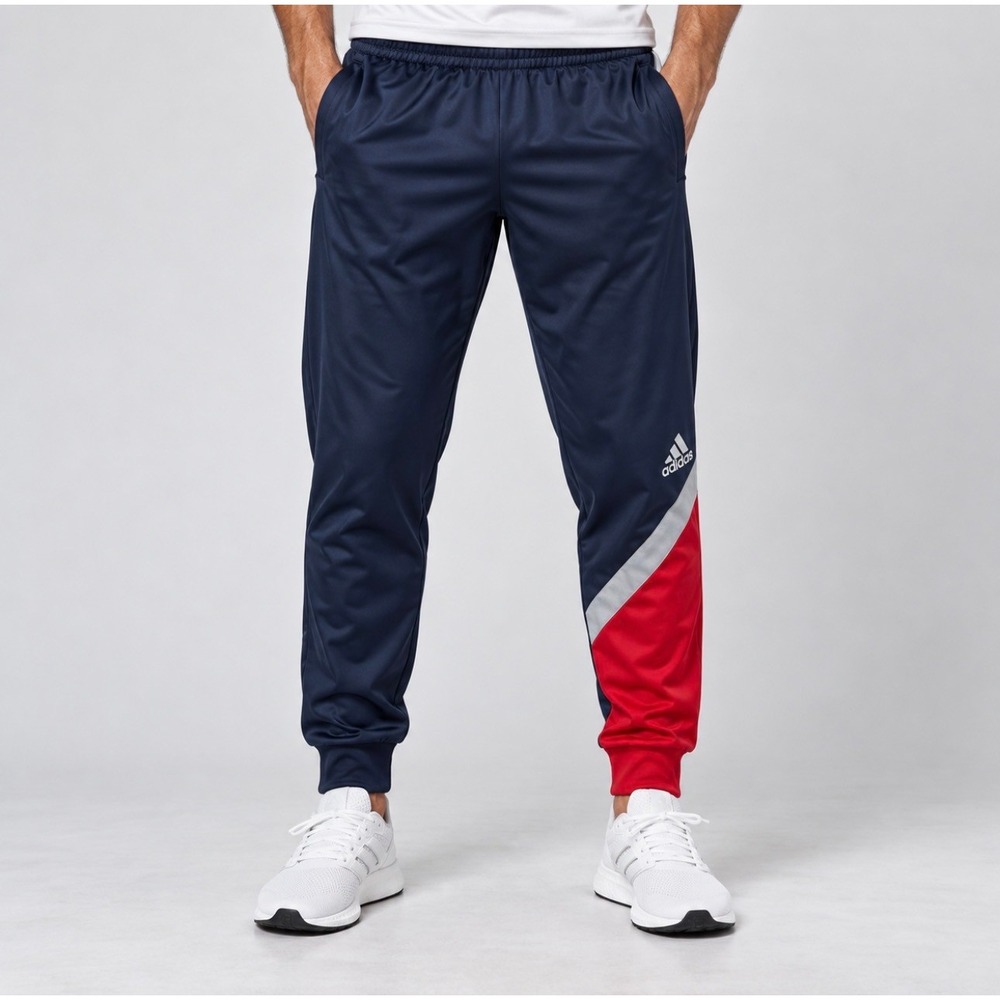 Adidas Track Pants Size S Navy Blue Good Colorblock Joggers